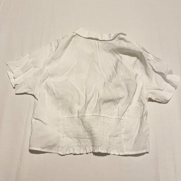 Urban Romantics Button Up Crop Top White Womens Size Small - Picture 8 of 14